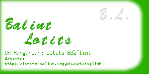 balint lotits business card